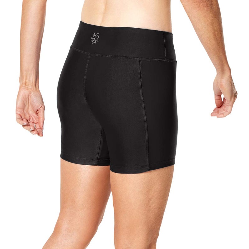 UV SKINZ Womenâ€™s Active Swim Shorts with UPF 50+ Sun Protection â€“ Modest Swimsuit Shorts for Women - Black - M - Image 3